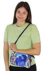 Laurel Burch Indigo Mares Small Crossbody Tote LB5593 Laurel Burch Indigo Mares Small Crossbody Tote LB5593